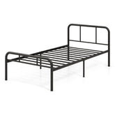 Twin Size Modern Metal Bed Frame with Curved Headboard and Footboard