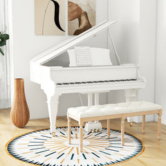 French Vintage Entryway Bench 47 Inch Upholstered Dining Bench