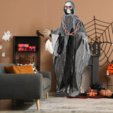6.4 Feet Halloween Standing Grim Reaper with Lighted Eyes and Terrifying Sounds