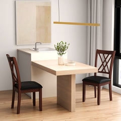 Set of 2 Dining Chair with Backrest and Padded Seat