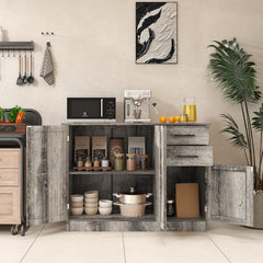 Buffet Server Storage Cabinet with 2-Door Cabinet and 2 Drawers