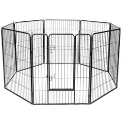 8 Metal Panel Heavy Duty Pet Playpen Dog Fence with Door