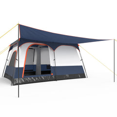6-8 Person Camping Tent with Double Rooms and 2 Doors