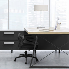 Swivel Mesh Office Chair with Foldable Backrest and Flip-Up Arms