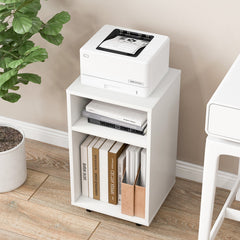 Mobile File Cabinet Wooden Printer Stand for Home Office