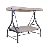 3 Seats Outdoor Swing Hammock with Adjustable Tilt Canopy