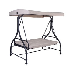 3 Seats Outdoor Swing Hammock with Adjustable Tilt Canopy