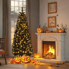 Hinged Halloween Tree with PVC Branch Tips and Warm White Lights