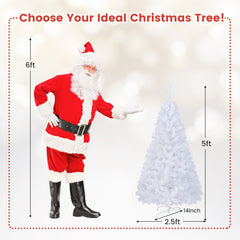 5/6/7/8 Feet White Christmas Tree with Solid Metal Legs