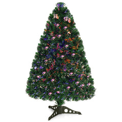 3/4/5 Feet Artificial Pre-Lit Fiber Optic PVC Christmas Tree