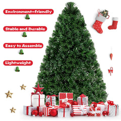 3/4/5 Feet Artificial Pre-Lit Fiber Optic PVC Christmas Tree