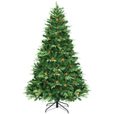 7/7.5/8 Feet Artificial Christmas Tree with LED Lights and Pine Cones