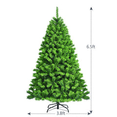 4.5/6.5/7.5 Feet Unlit Artificial Christmas Tree with Metal Stand