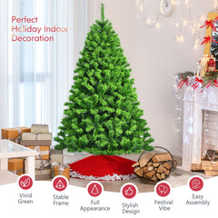 4.5/6.5/7.5 Feet Unlit Artificial Christmas Tree with Metal Stand