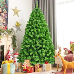 4.5/6.5/7.5 Feet Unlit Artificial Christmas Tree with Metal Stand
