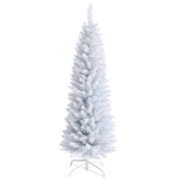 5/6/7 Feet Artificial Christmas Pencil Tree with Folding Metal Stand