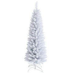5/6/7 Feet Artificial Christmas Pencil Tree with Folding Metal Stand