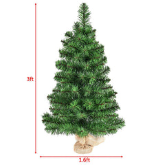 2/3 Feet Tabletop Unlit Christmas Tree in Burlap Base