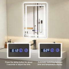 Defogging LED Bathroom Mirror with Memory Function and Anti-Fog