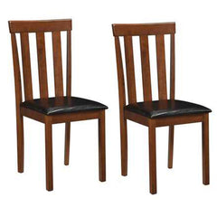 Dining Chair Set of 2 Upholstered Wooden Kitchen Chairs with Padded Seat and Rubber Wood Frame