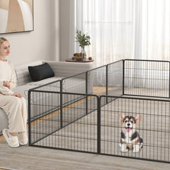 16 Panel 24/32/40 Inches Height Dog Playpen with Lock and Large Door