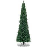 5/6/7/8/9 Feet PVC Artificial Slim Pencil National Christmas Tree with Metal Stand