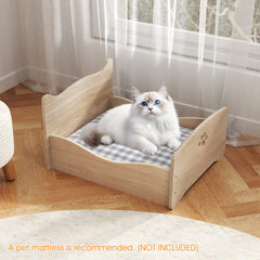 Elevated Pet Bed Frame with Rails and Cute Headboards