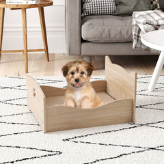 Elevated Pet Bed Frame with Rails and Cute Headboards