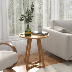 24 Inch Round End Table with Adjustable Foot Pads