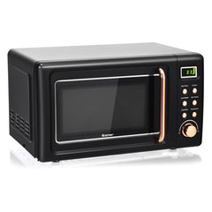 700W Retro Countertop Microwave Oven with 5 Micro Power and Auto Cooking Function