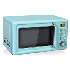 700W Retro Countertop Microwave Oven with 5 Micro Power and Auto Cooking Function