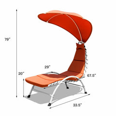 Patio Hammock Chaise Lounger Chair with Canopy