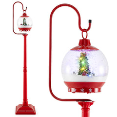 68 Inch Festive Musical Christmas Street Lamp Post with Snow Globe Lantern