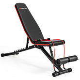 Foldable Weight Bench Multifunctional Dumbbell Gym Bench with Elastic Ropes