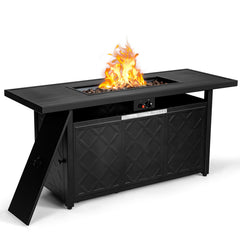 57 Inch 50,000 BTU Rectangular Propane Outdoor Fire Pit Table