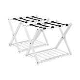 Set of 2 Folding Metal Luggage Rack Suitcase