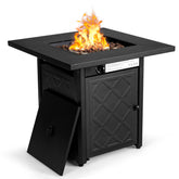 28 Inch Propane 50,000 BTU Patio Square Gas Fireplace with Lava Rock