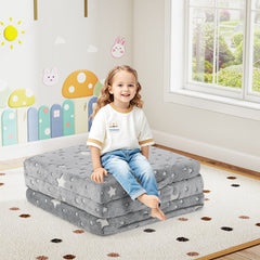Foldable Floor Mattress for Kids with Washable Flannel Cover