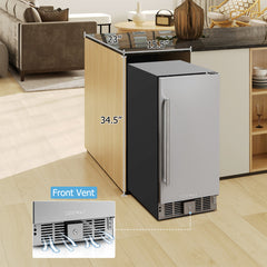Compact Refrigerator with Adjustable Thermostat and Stainless Steel Door