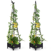 Garden Obelisk Trellis with Self-Drainage System for Climbing Plants