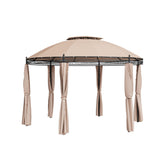 11.5 Feet Outdoor Patio Round Dome Gazebo Canopy Shelter with Double Roof Steel