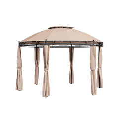 11.5 Feet Outdoor Patio Round Dome Gazebo Canopy Shelter with Double Roof Steel