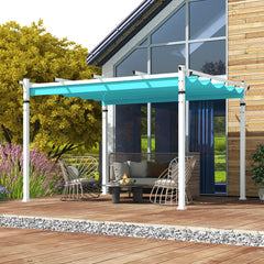 Outdoor Pergola with Retractable Canopy and Aluminum Frame