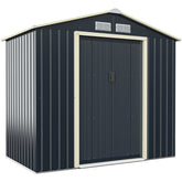 7 x 4 Feet Metal Storage Shed with Sliding Double Lockable Doors