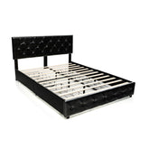 Full/Queen PU Leather Upholstered Platform Bed with 4 Drawers