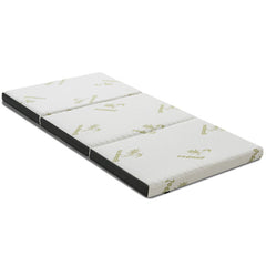 Portable Tri-fold Memory Foam Floor Mattress Topper with Carrying Bag