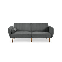 Convertible Futon Sofa Bed Adjustable Couch Sleeper with Wood Legs