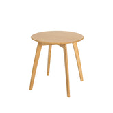 Bamboo Round Side Table with 4 Splayed Legs and Round Tabletop for Living Room