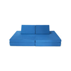 Girls Boys Modular Sofa and Play Couch Set with 2 Folding Mats and 2 Triangular Pillows
