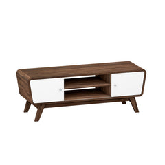 Sliding Door TV Stand with Adjustable Shelf for TVs up to 55 Inch